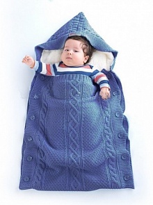 Конверт вязанный U14-07, 50% акрил, 50% полиэстер, внутренний слой велсофт, синий (Ups Pups, U14-07-07)